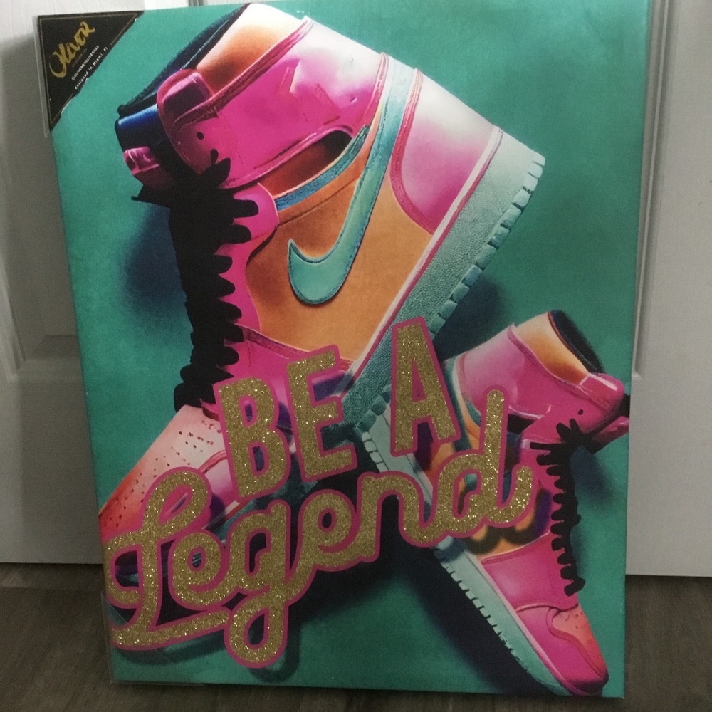 Nike Sneaker Vibrant Canvas Pop Art Wall Hanging by Oliver NEW - Picture 2 of 3